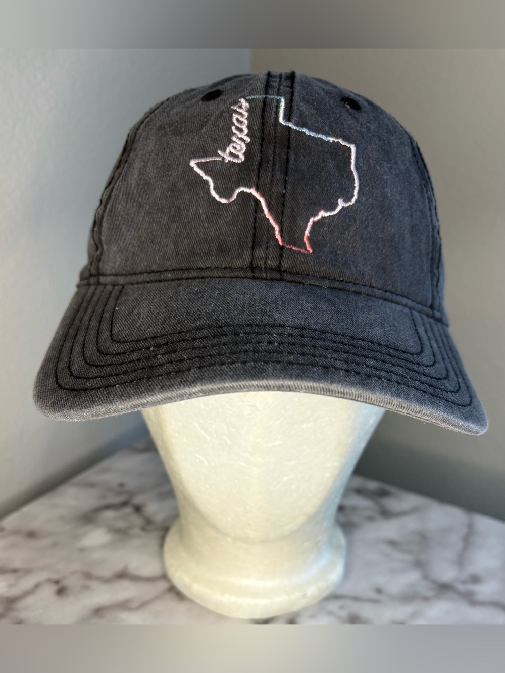 Home Free Texas Embroidered Distressed Gray Baseball Cap Hat OS